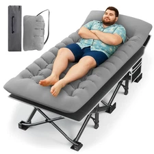 HABUTWAY Camping Cot with Mattress, 32 Extra Wide Camping Cots for Adults, Sl...