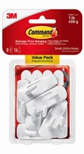 Small Hooks, White, 8 Hooks/16 Strips Value Pack - 17002-8ES 2.08 per strip
