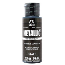 Metallic Sequin Black Paint FolkArt Acrylic Craft 661 2 oz.