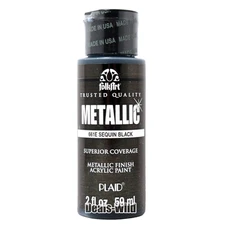 Metallic Sequin Black Paint FolkArt Acrylic Craft 661 2 oz.