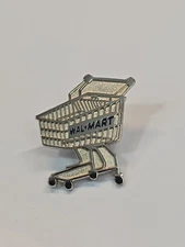 Wal-Mart Lapel Pin Silver Color Shopping Cart
