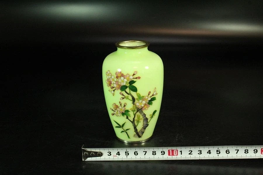 Japanische Cloisonne Vase Antik Blumen Emaille Kleine Vase Japan Vintage