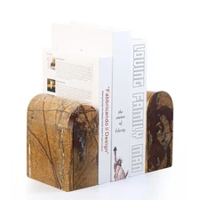 Koville Luxury Marble Bookends 13LBS (Rainforest Gold) Luxury - Unique