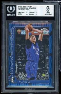 Cooper Flagg Rookie 2025-26 Topps Chrome Blue Refractors (108/150) #251 BGS 9.5