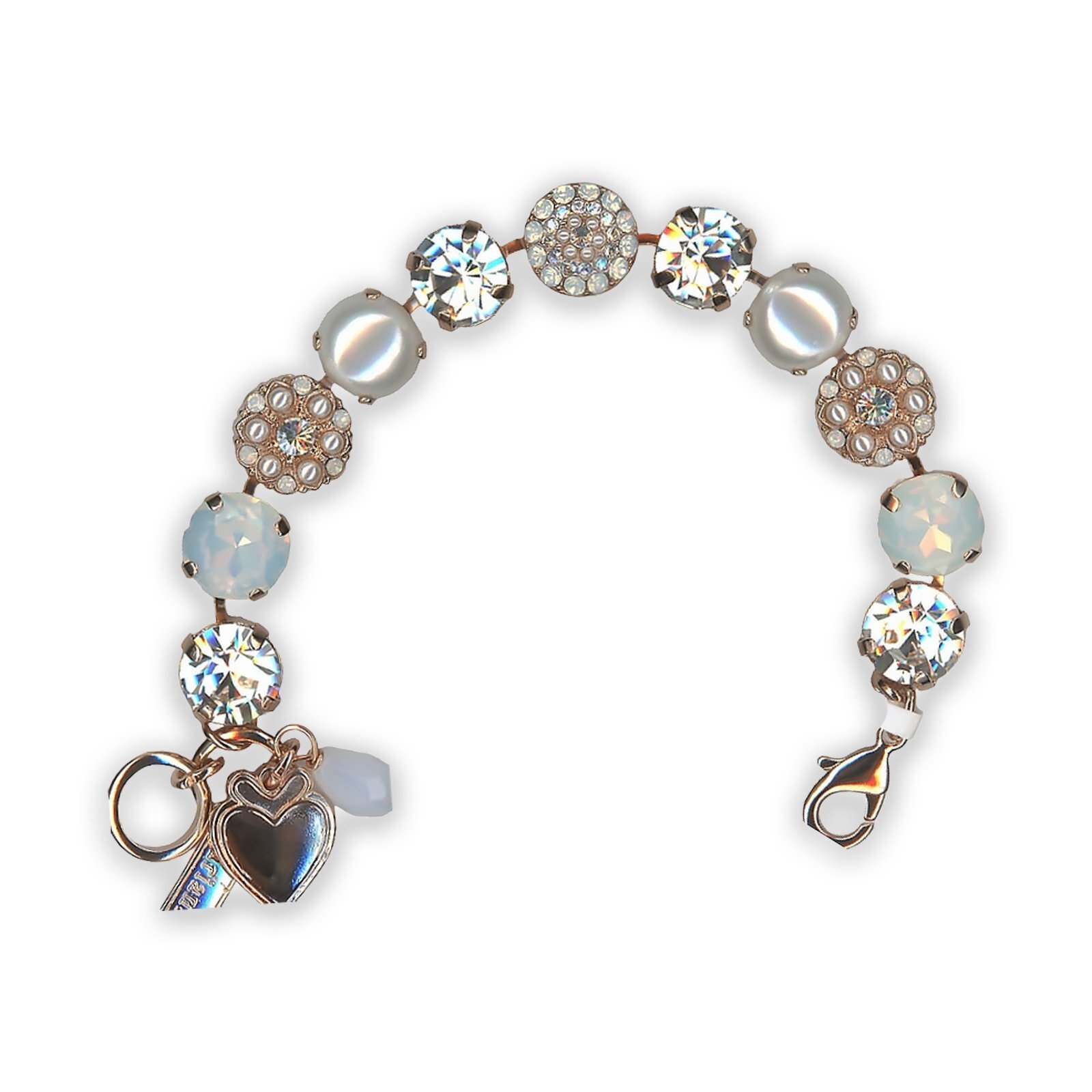 Timeless Cream Pearl White Opal Clear Crystal Bracelet by Mariana Bermuda Collection-image