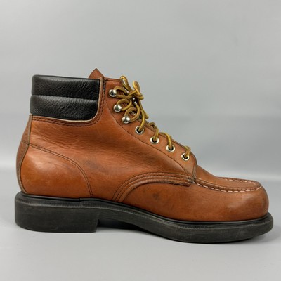 Vintage 70s Red Wing 204 Original Moc Toe Supersole Urethane Boots 
