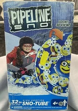 Pipeline Sno High Emotion Snow Tube 3DView BLUE 32in Sled Aqua Leisure