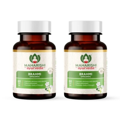2 Pack- Maharishi Ayurveda BRAHMI Tablets 60 Tabs Each FREE SHIP