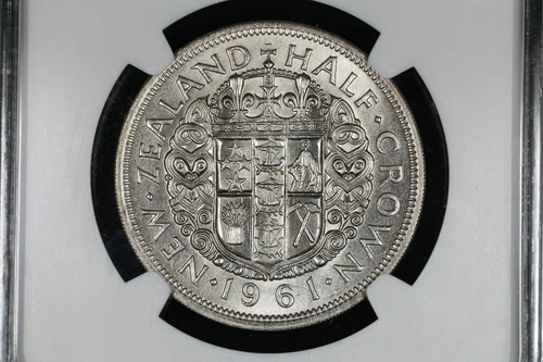 1961 Half Crown New Zealand  - NGC Certified MS62