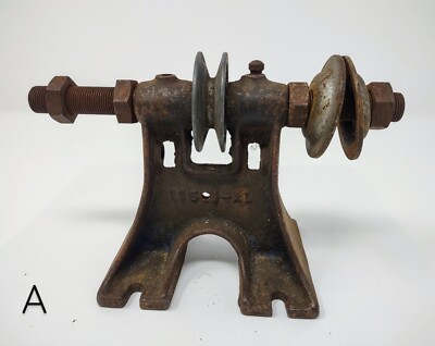 Vintage Antique Bench Grinder Belt Powered Blacksmith Restoration Rusty