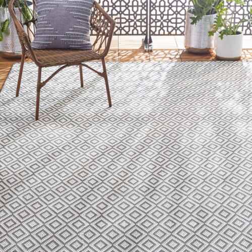 Home Dynamix Tripoli Lydia Indoor/Outdoor Area Rug 5'3"x7'3", Grey/Cream