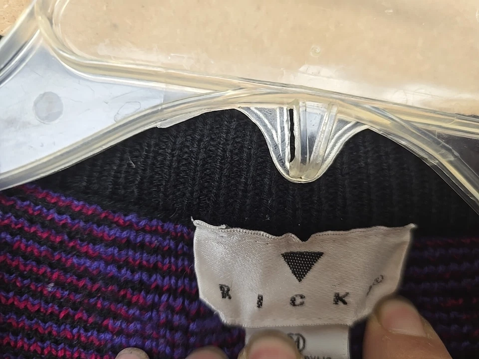 Suéter Túnica Vintage Años 90 Colorido Geométrico Rayas Mezcla Mohair Talla M Retro Ricki Foto 4 de 4