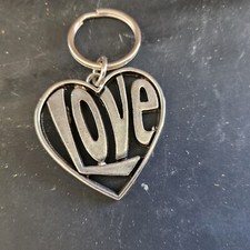 Heart With Love Inside Key Chain Silver Color