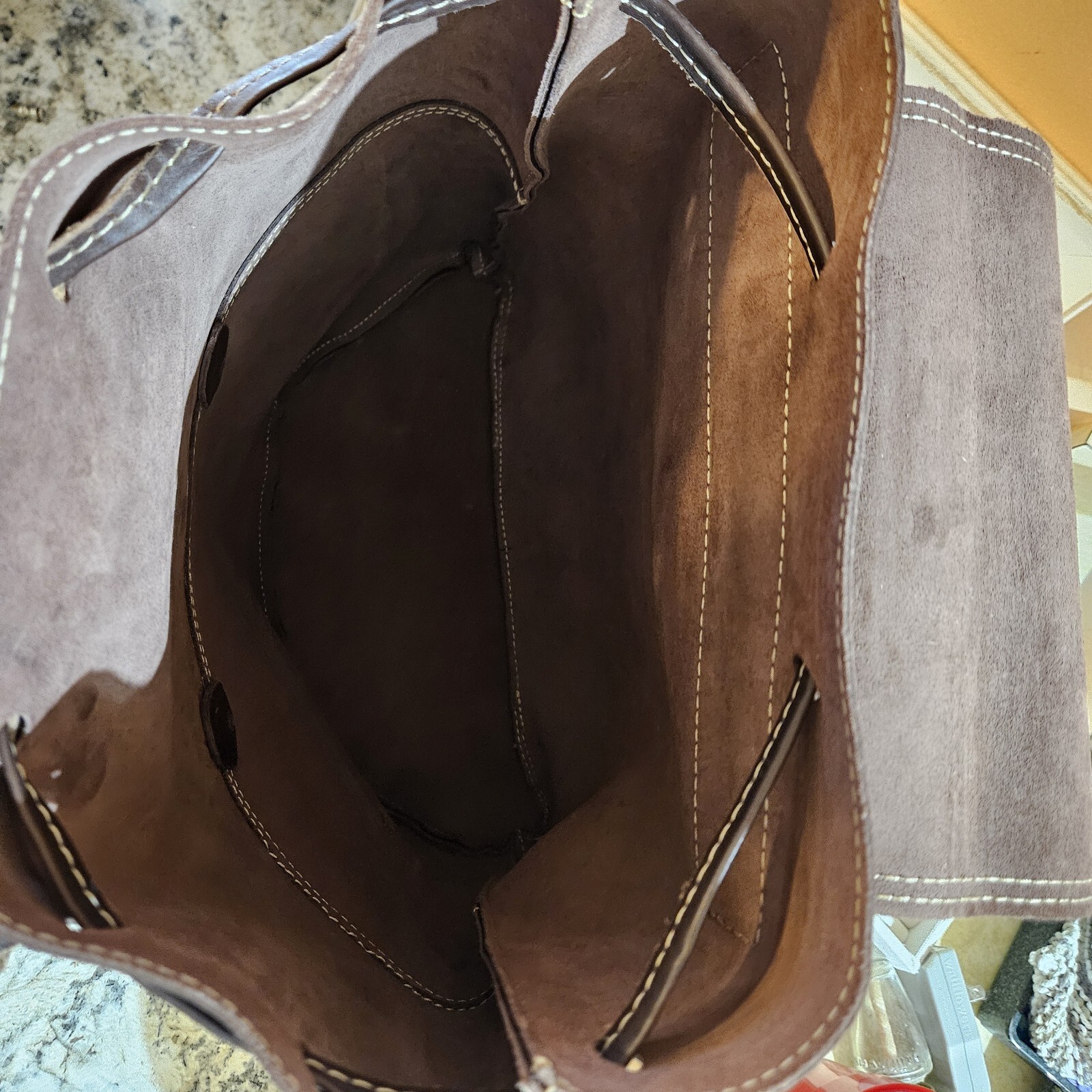 Lu Capel Leather and suede Backpack Drawstring Bag - image 3
