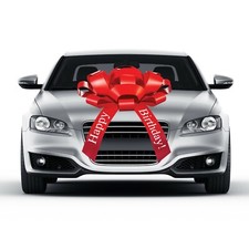 Large Happy Birthday Car Bow, No Assembly Necessary, Giant Birthday Bow for Car