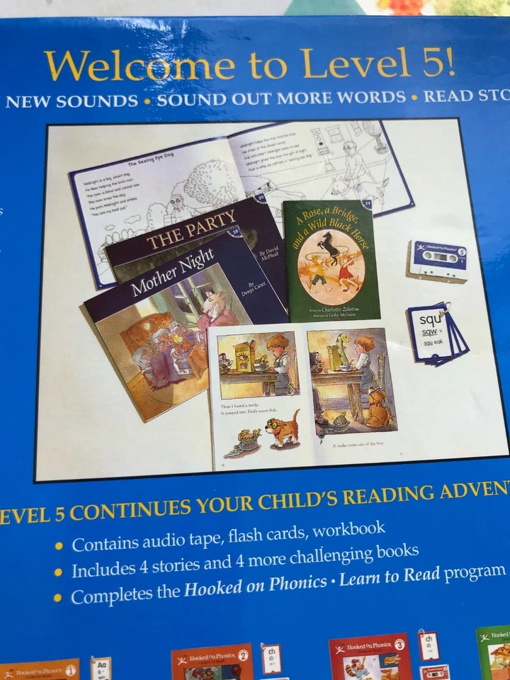 OpenBox Hooked On Phonics Learn to Read Level 5 Cassette Tapes Flash Cards Books - Image 4 of 4