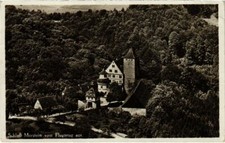 Old postcard postcard castle Morstein from aircraft (922695)