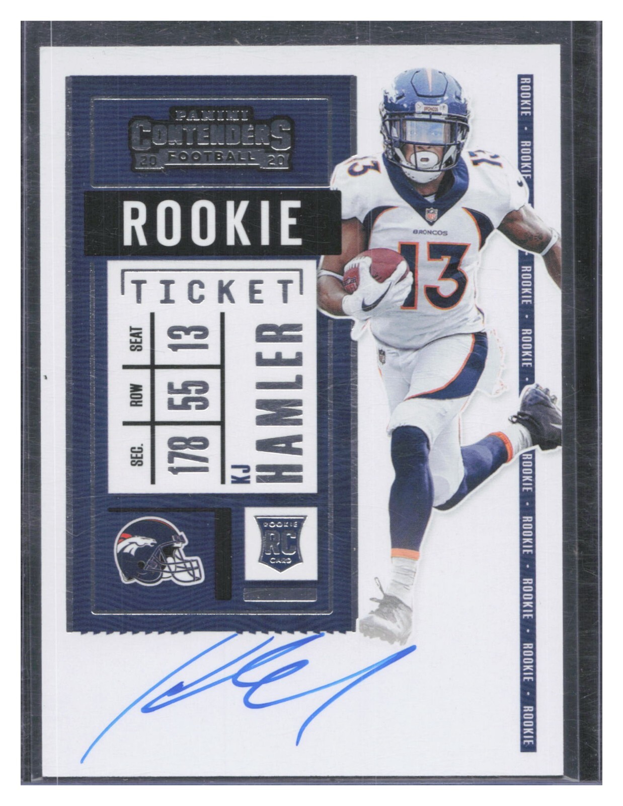 2020 Contenders KJ Hamler RC Rookie Ticket Auto Variation #119 Denver Broncos SP