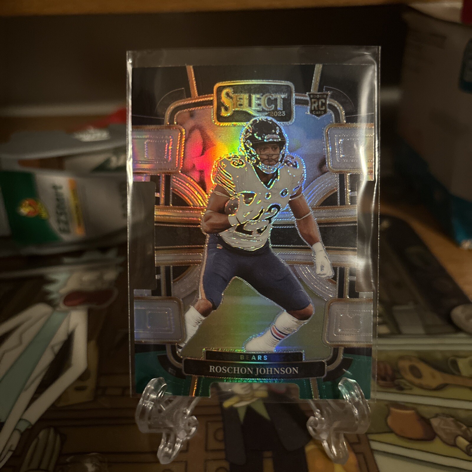 2023 Select Roschon Johnson #16 Concourse Black/Green Prizm Die-Cut RC Bears L36
