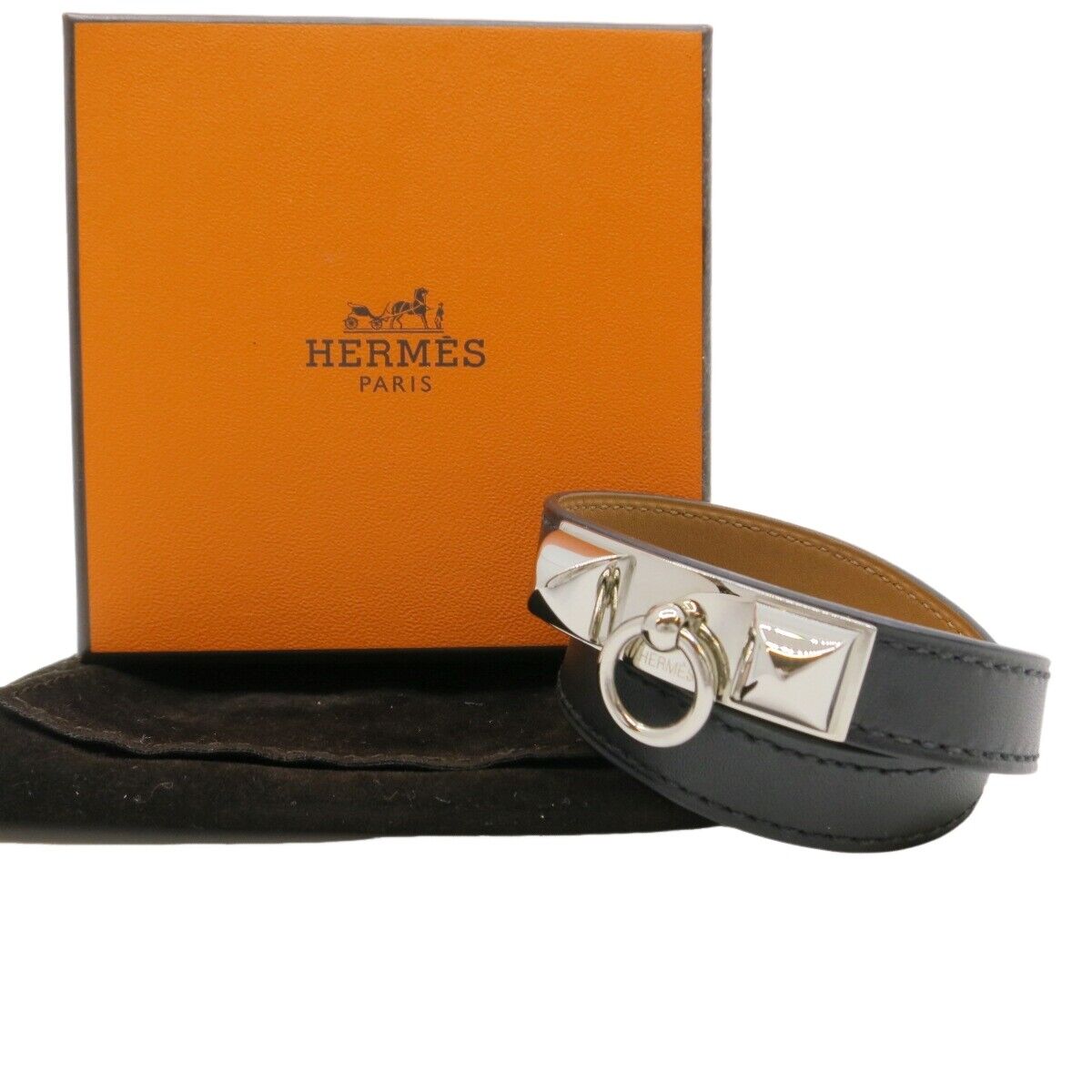 Authentic HERMES Rivale Double Tour L in Square Bangle Authentic HERMES Rivale Double Tour L in Square Bangle