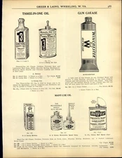 1914 PAPER AD 3In 1 Three -in-One Oil Can Cork Bottle Many-use Winchester Grease
