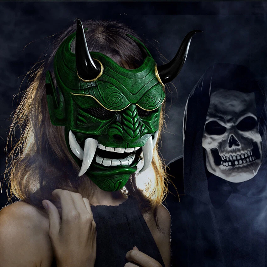 Kabuki Devil Mask Party Noh Prajna Costume Prop Headwear Halloween Japanese Mask - Image 2 of 4