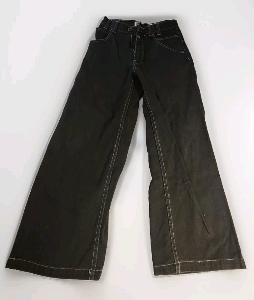 Vintage Paco Jeans Boys Size 8 Black Wide Leg Skate Baggy Y2K 90s Rave VGC - Image 2 of 4