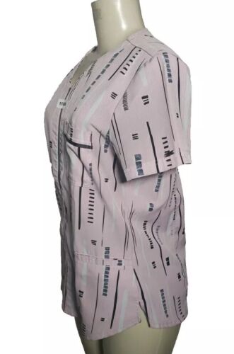 Elle Womens Pink Scrubs Top Pullover Workwear Medical Fashion Pockets Small - Picture 2 of 7