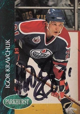 IGOR KRAVCHUK OILERS AUTOGRAPH AUTO 92-93 PARKHURST #291 *28146