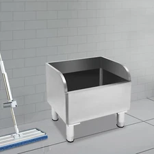 Silver Commercial Stainless Steel Floor Mop Sink - 24" *16" *22", 12" Deep Basin