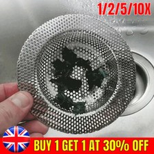 Stainless Steel Bathtub Kitchen Sink Shower Hair FoodCollector Drain Plug Filter