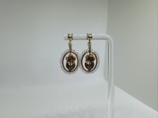 14k Yellow/Rose Gold Flower Earrings Drop/Dangle Filigree 2.51g