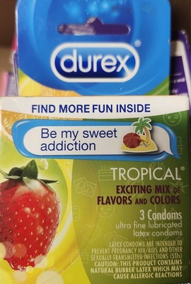 Durex Tropical Flavor Condoms,3 in each box, 