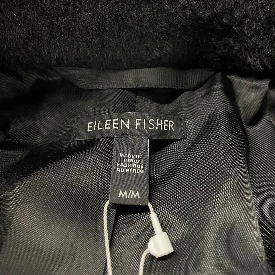 EILEEN FISHER Fine Wool Alpaca Stand Collar Vest Women's Size M Black - Image 3 of 4