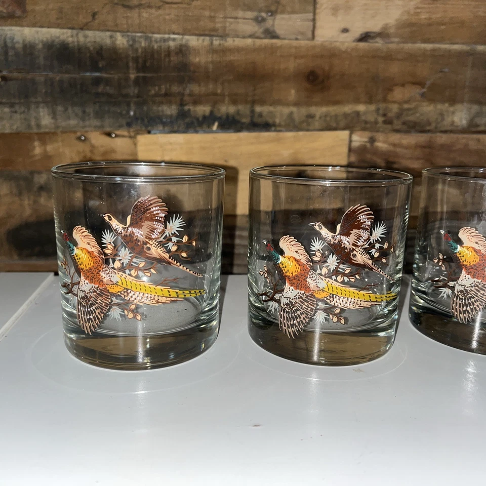 3 vasos de whisky faisanes en las rocas Lowball. Juego de 3 Foto 3 de 4