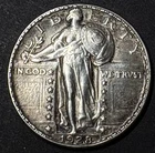 1928 D Standing Liberty Quarter, AU Beautiful Natural Toning