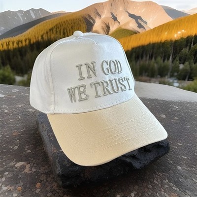 In God We Trust Embroidered Two-Tone Trucker Hat 2025 *Great Gift* 