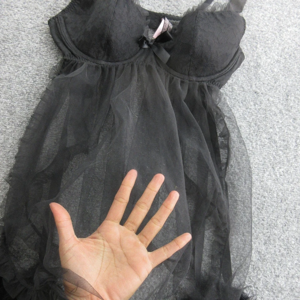 Victoria's Secret Кокетливое белье женщин 34C черный чистый кружева Marabou отделки - Изображение 4 из 4