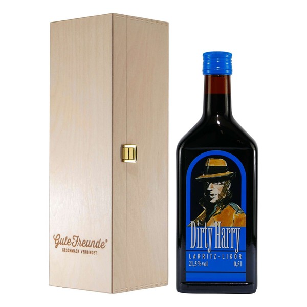 Dirty Harry Lakritz-LiköR Mit Geschenk-Holzkiste-image