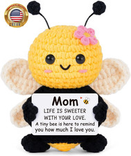 Gifts for Mom from Daughter Son, Mom Birthday Gifts - Cute Handmade Crochet Bee