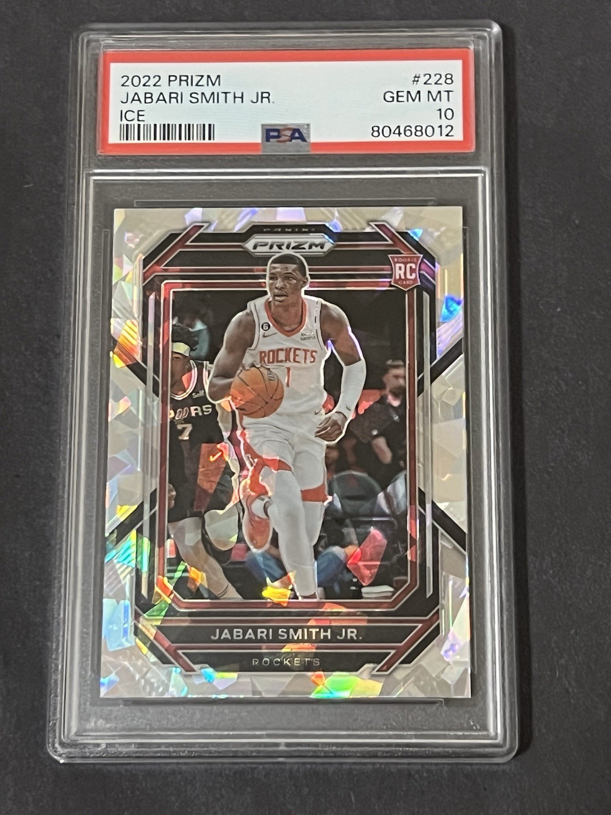 2022-23 Panini Prizm Jabari Smith Jr. Cracked Ice RC #228 PSA 10 GEM Mint