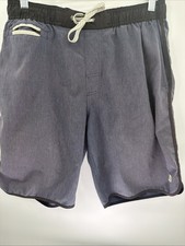 Vuori Azure Linen Texture Banks M Shorts Stretch Zip Pocket Training Running
