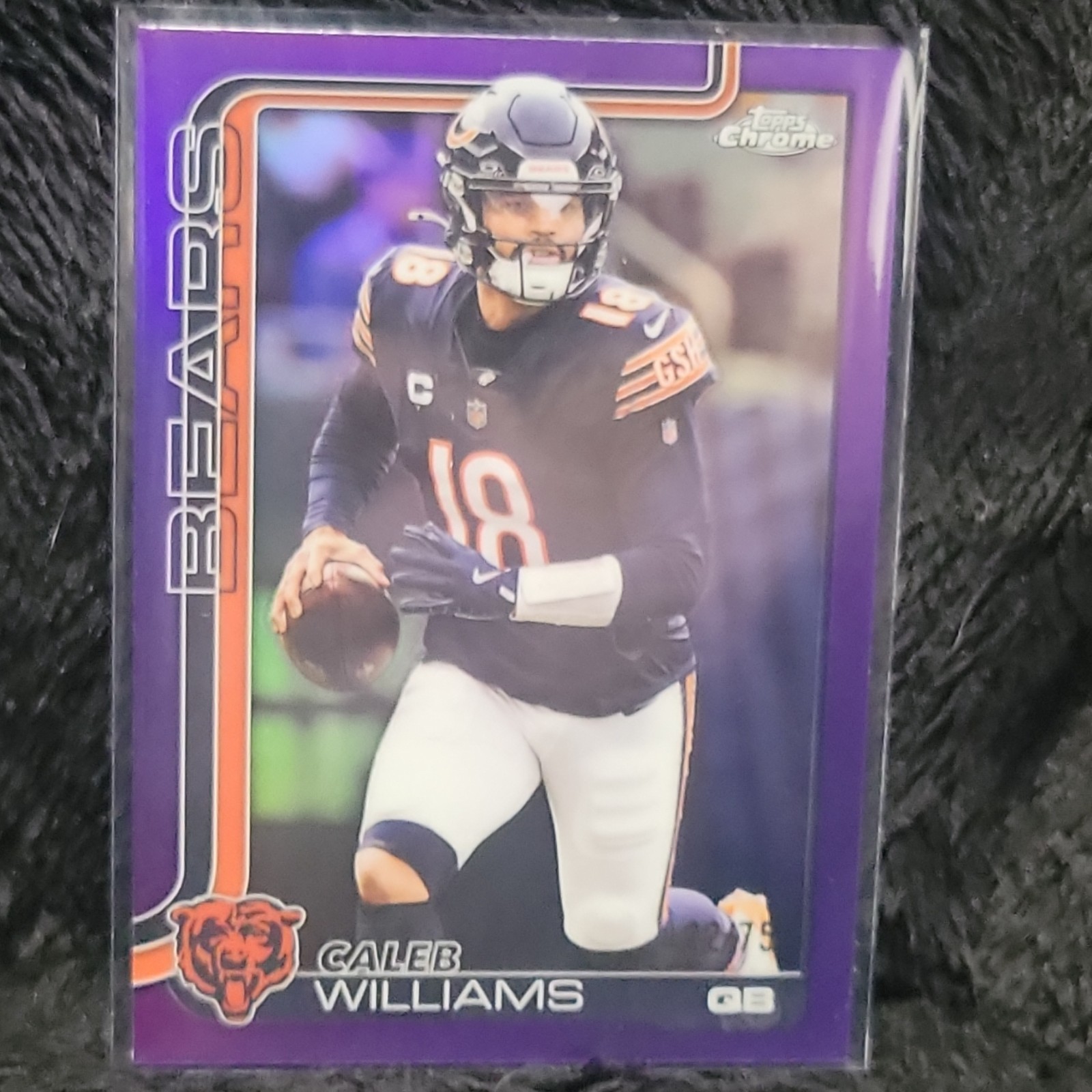 Topps 2025 Chrome Caleb Williams 22/75 Purple Refractor #52 Chicago Bears