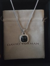 David Yurman Sterling Silver 925 Albion Black Onxy 14mm Necklace 21"