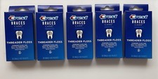 Lot Of 5 Boxes CREST BRACES CARE Threader Floss 30 Flossers/box DISCONTINUED