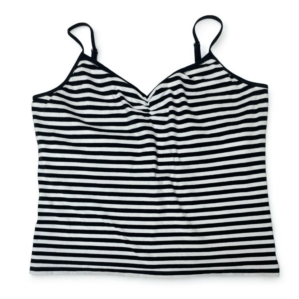 Lot Of Y2K Casual Summer Tanks And Tees- XL Black Red Striped Polka Dot Tops - Image 4 of 4