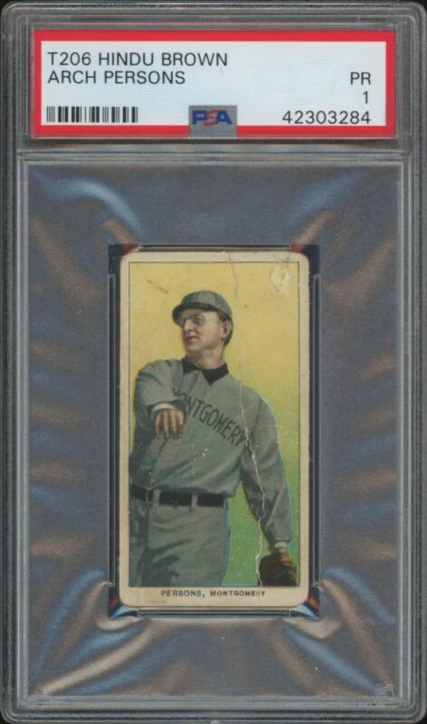 1909 T206 ARCH PERSONS NNO POOR RARE HINDU BACK SL PSA 1 MONTGOMERY CLIMBERS