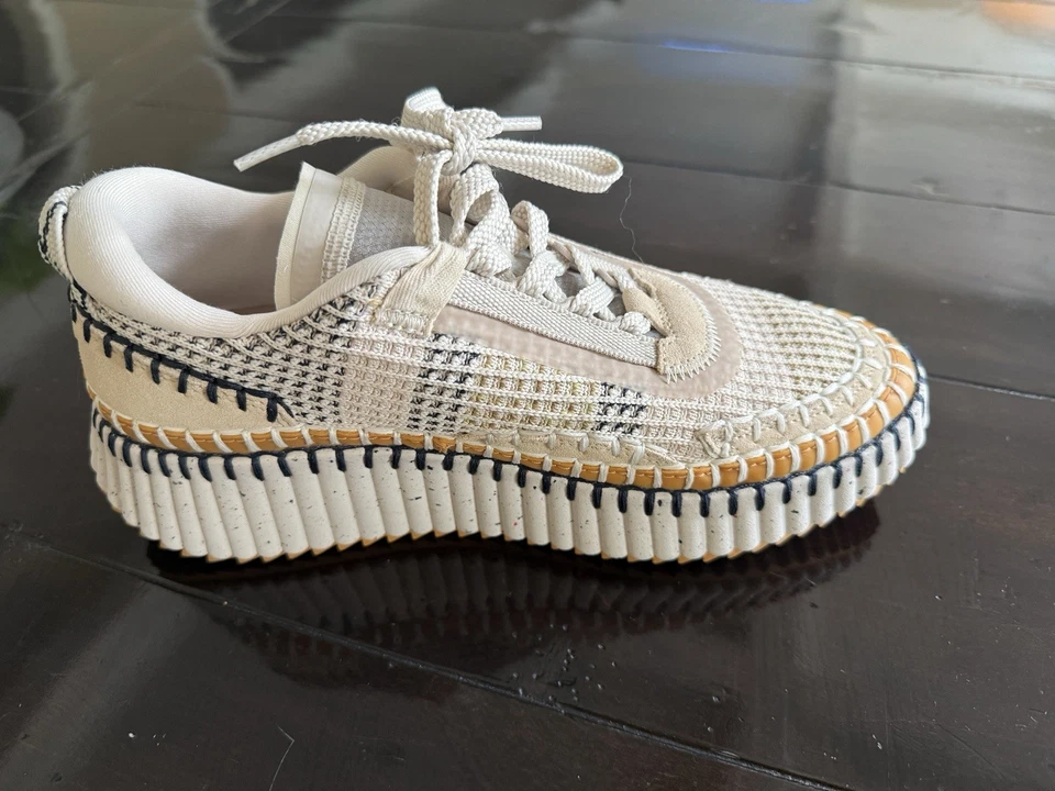 Zapatillas deportivas Chloe para mujer Nama tejidas plataforma baja con cordones Foto 2 de 4