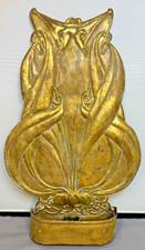 Antique Brass Art Nouveau Wall Candle Sconce trumpet or Easter Lily  pattern