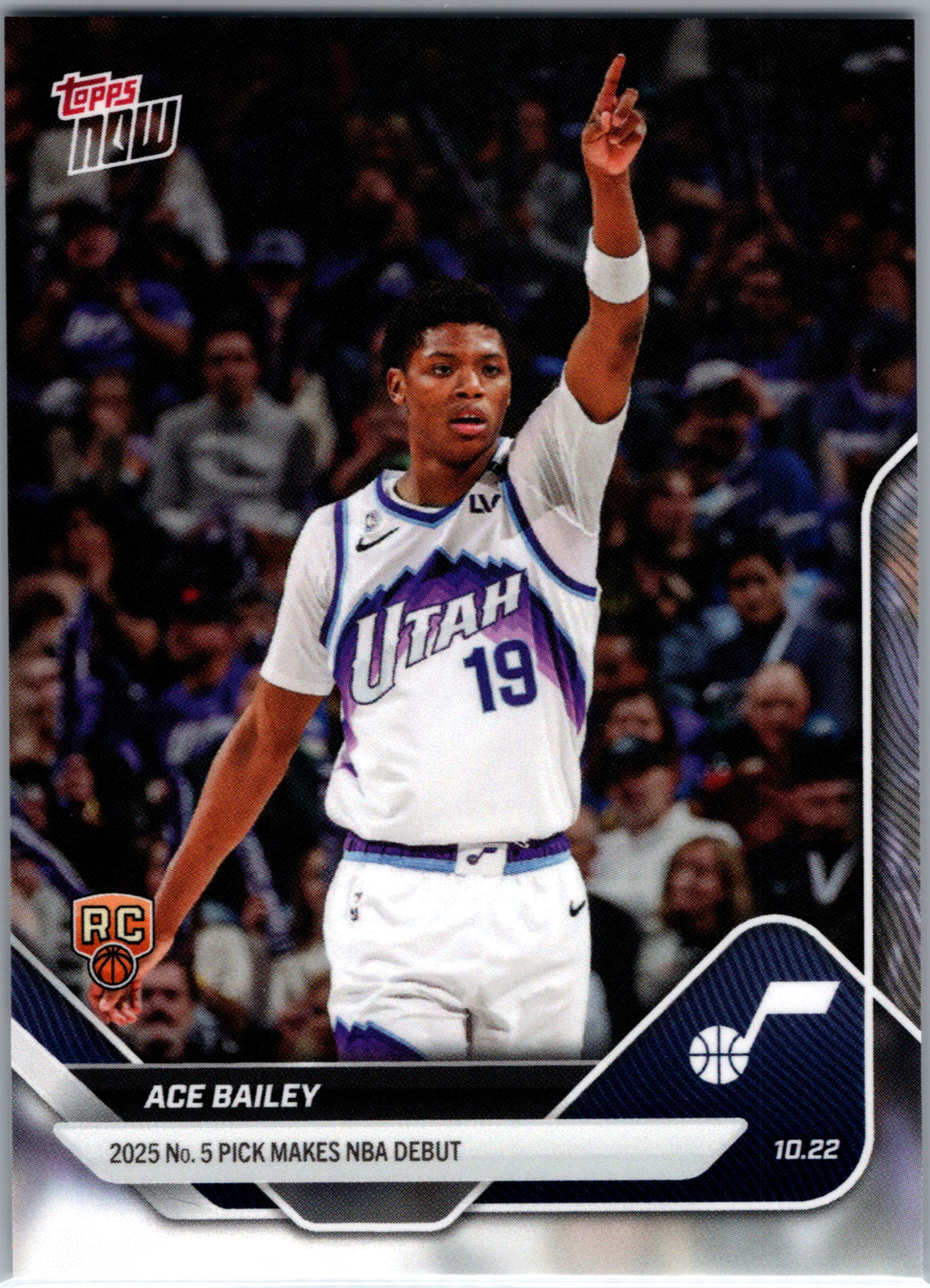 2025 NBA Topps Now #9 Ace Bailey RC Utah Jazz NBA Debut